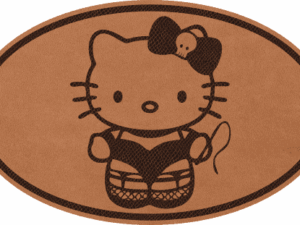 Kožená spona do vlasů - Ovál - Dom Kitty